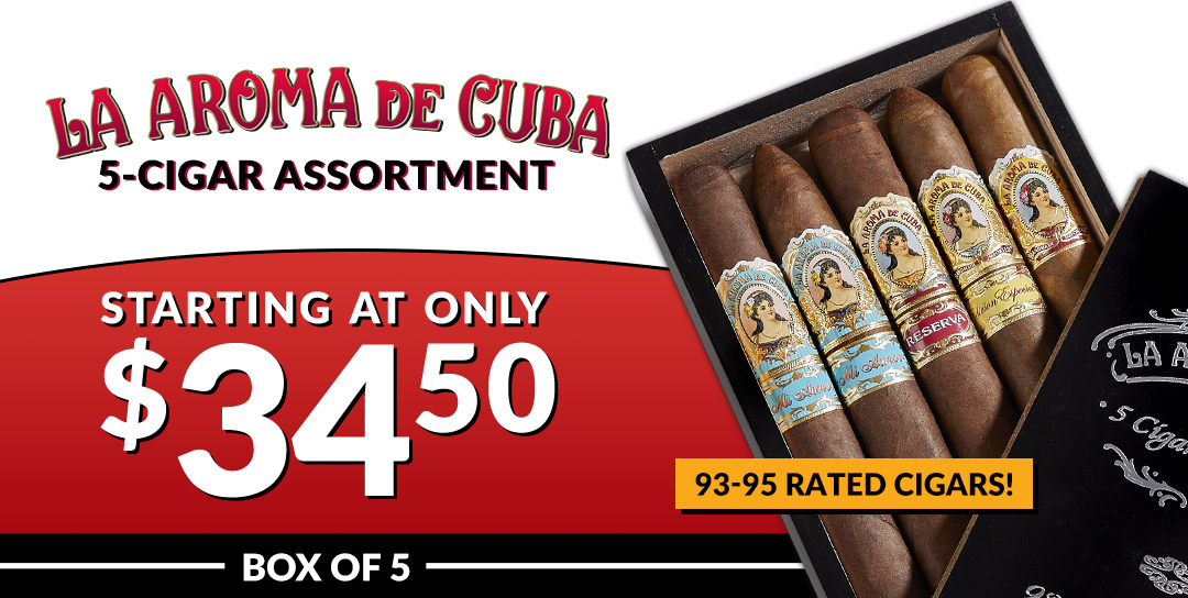 La Aroma de Cuba 5-Cigar Assortment | 5 igCars Bid Starting at $29.99