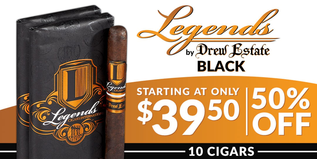 Legends Black by Drew Estate - 10 Cigars Starting at $39.99